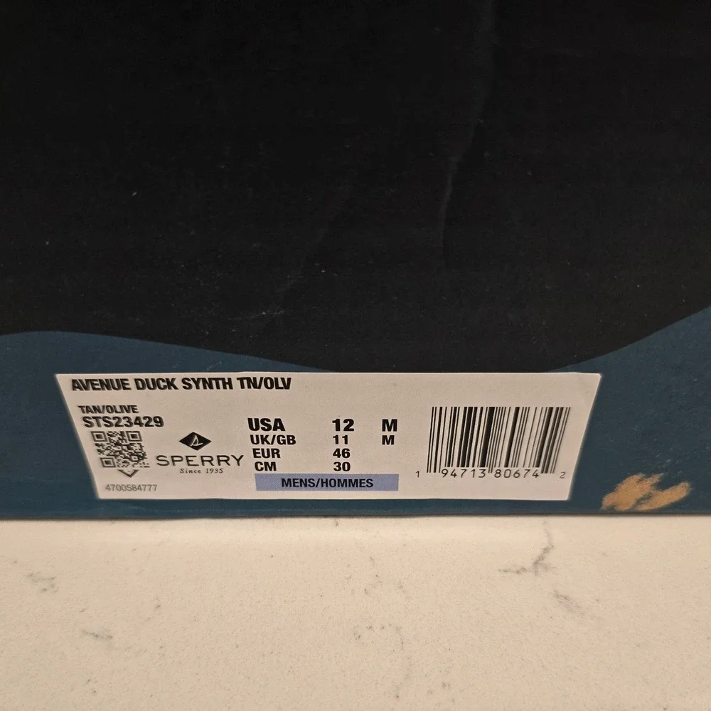 Sperry Avenue Duck Synth Boots Mens 12 Tan Olive Water Resistant STS23429